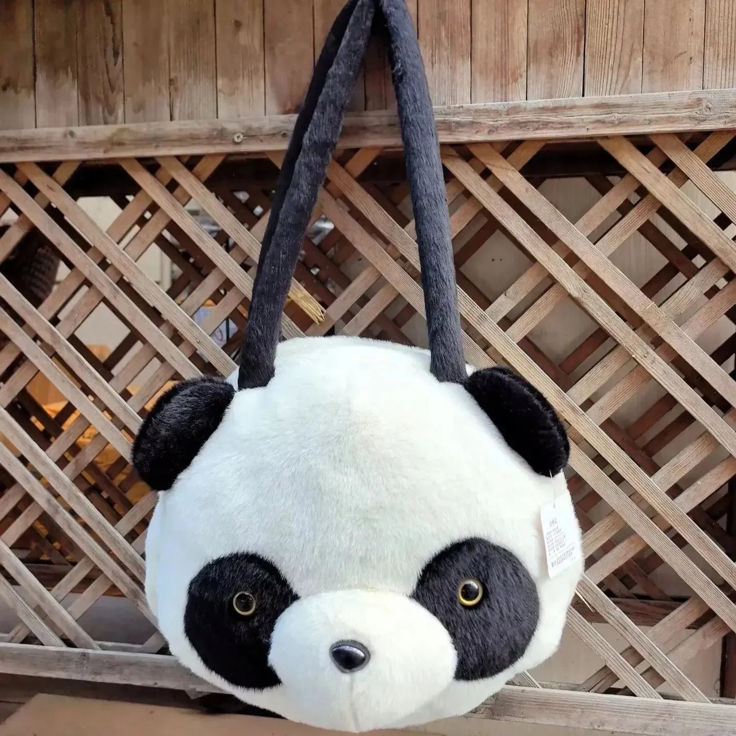Panda Face Plush Crossbody Bag