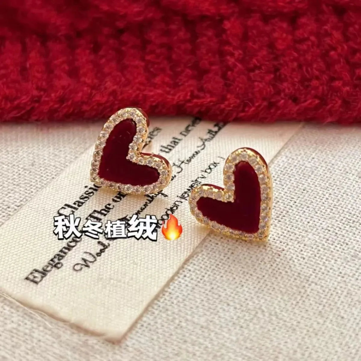 Autumn Heart Shaped Earrings