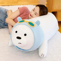WBB Ski-Ready Snow Bear Plush Pillow
