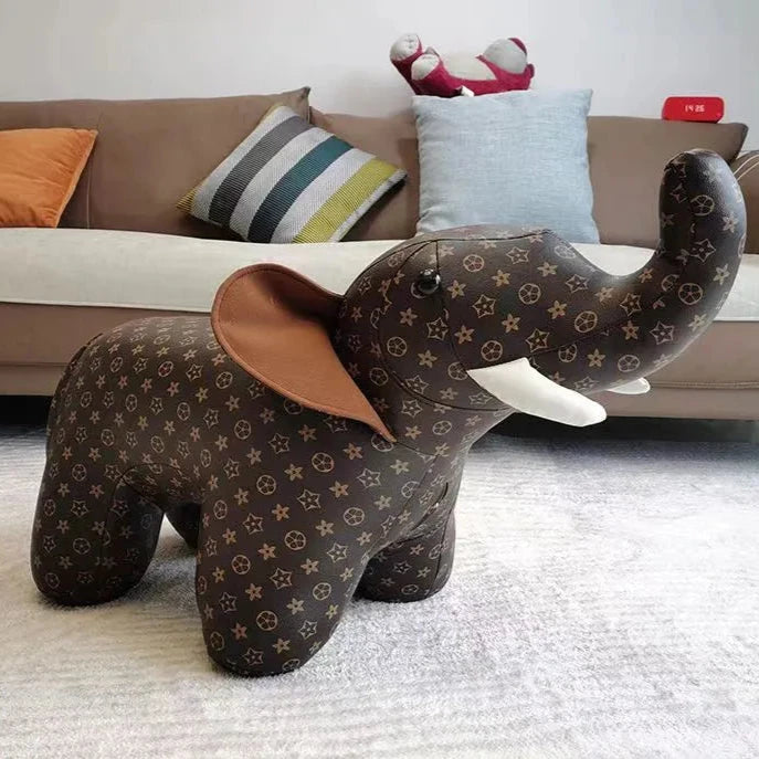 Animal Luxury Monogram Pattern Shoe Stool