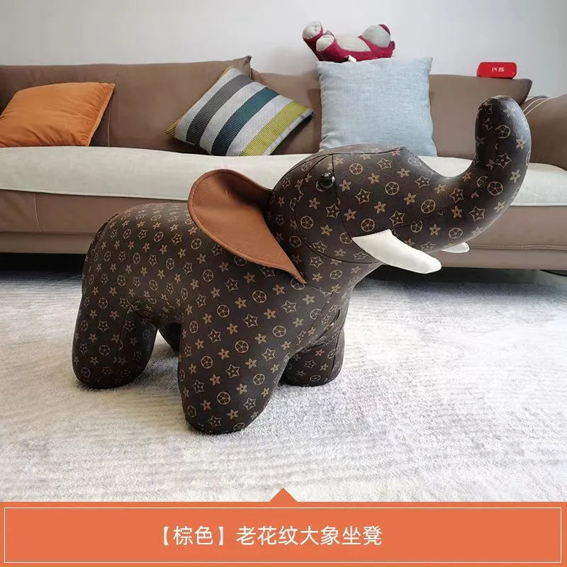 Animal Luxury Monogram Pattern Shoe Stool