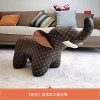 Animal Luxury Monogram Pattern Shoe Stool