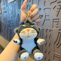 Cute Disney Angry Cat Plush Keychain