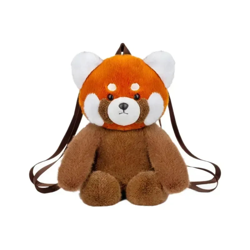 Realistic Red Panda Plush Backpack