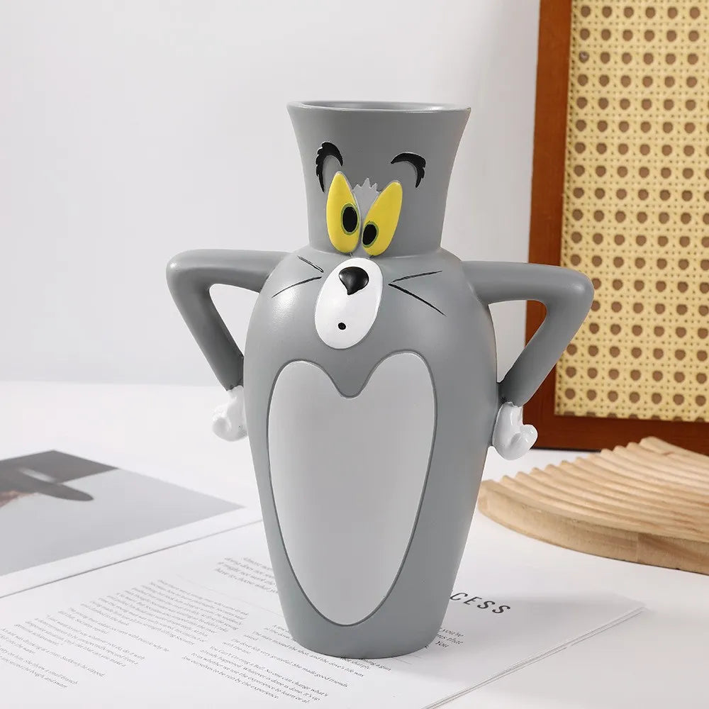 Tom Cat Shaped Novelty Cartoon Vase