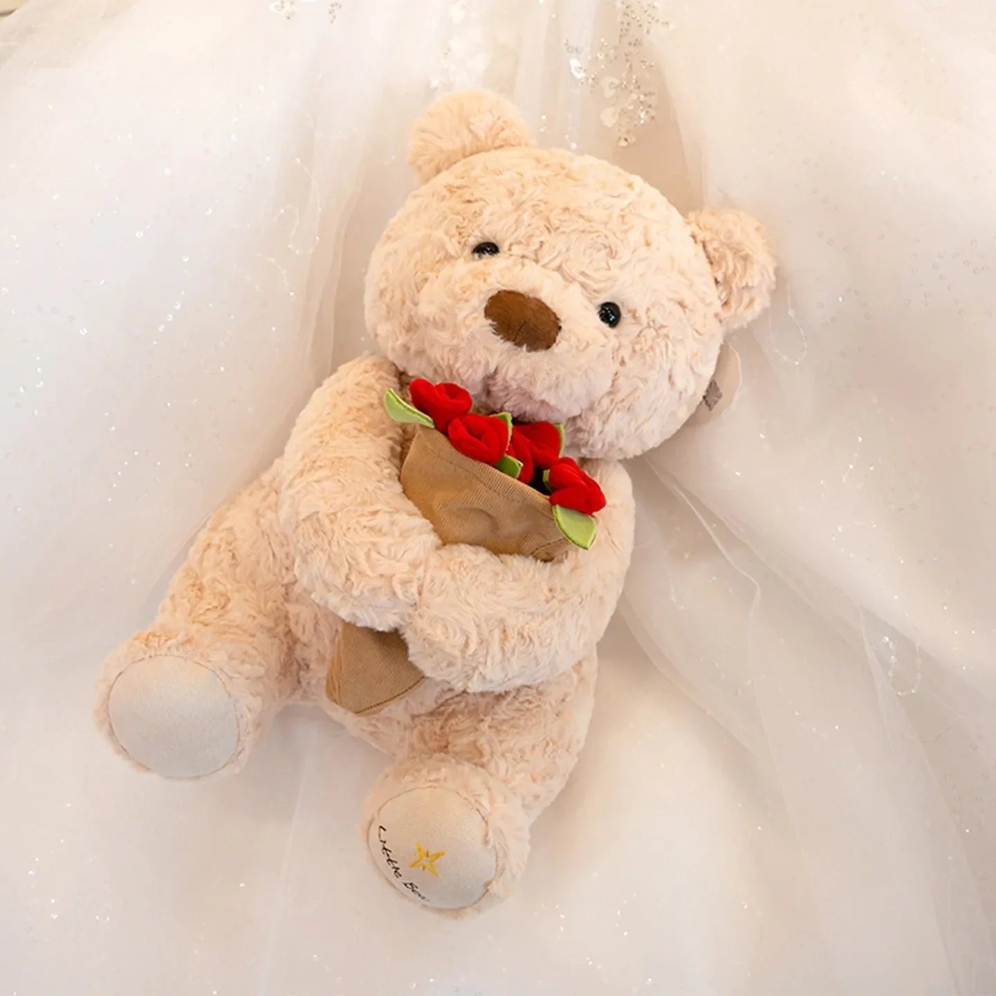 Peluche ours rose Love in Bloom 