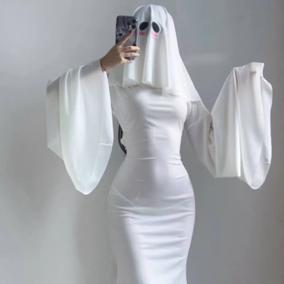 Ghostly Grace White Ghostess Costume