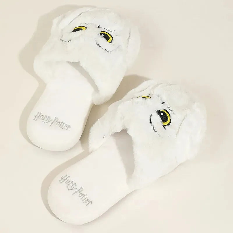 Plush Hedwig Owl Slippers