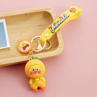 Adorable Fruit Duck 3D Keychain