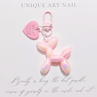 Balloon Heart Punk Dog Keychain