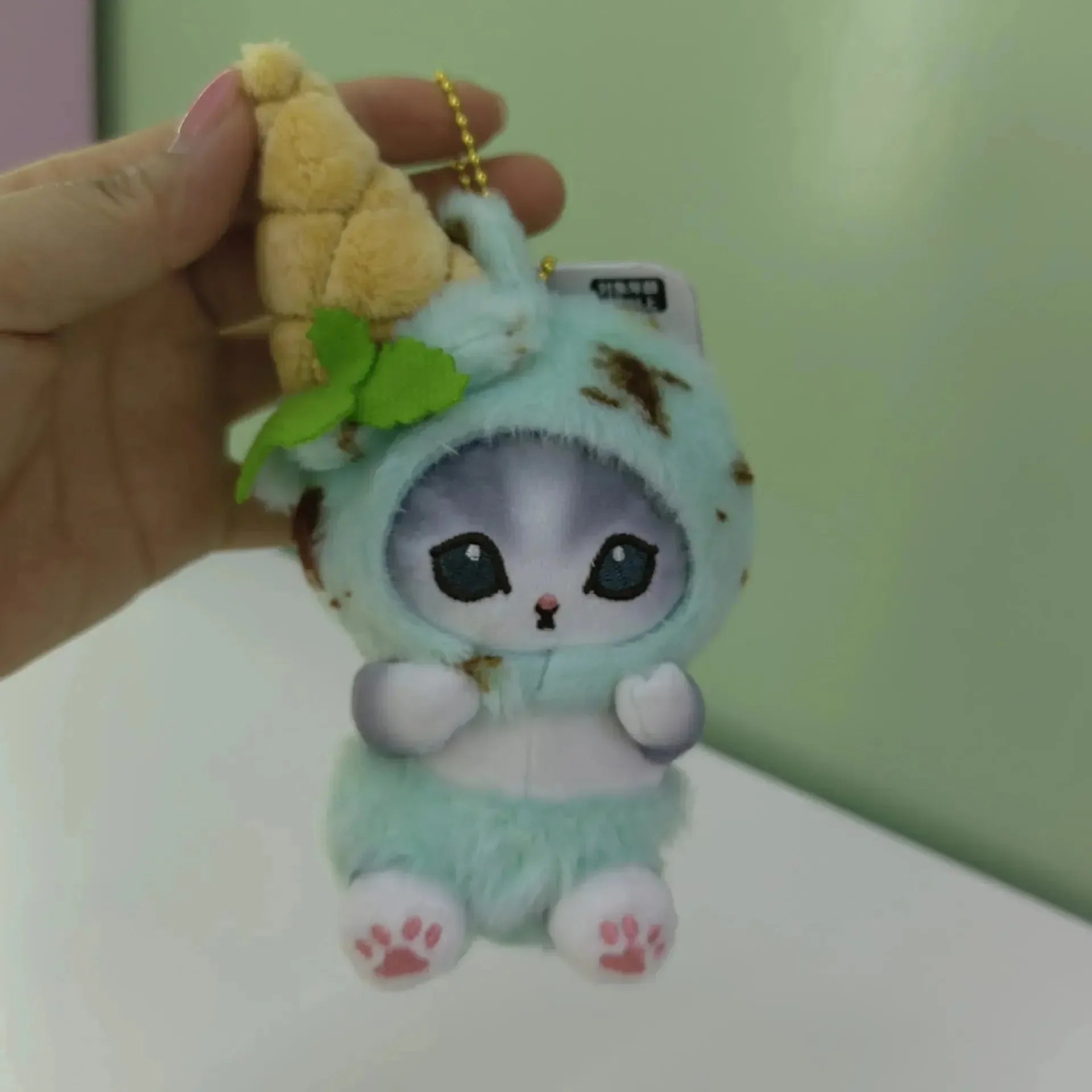 Mofusand Ice Cream Kitty Keychain