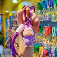 Standing Labubu Flocking Keychain
