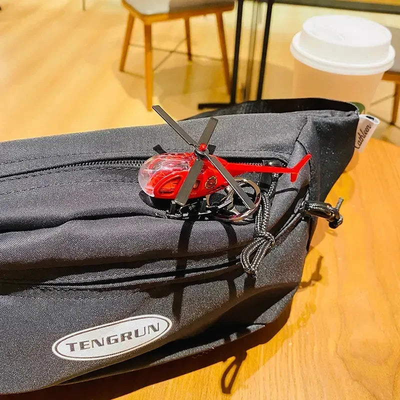 Sky High Mini Helicopter Metal Keychain