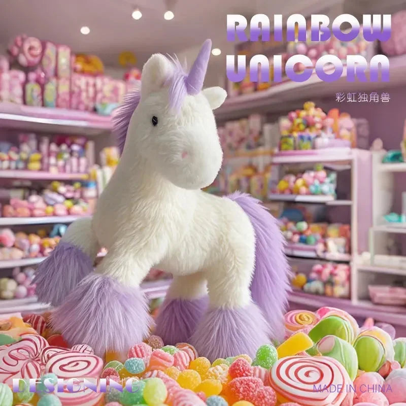 Rainbow Furry Unicorn Plushie