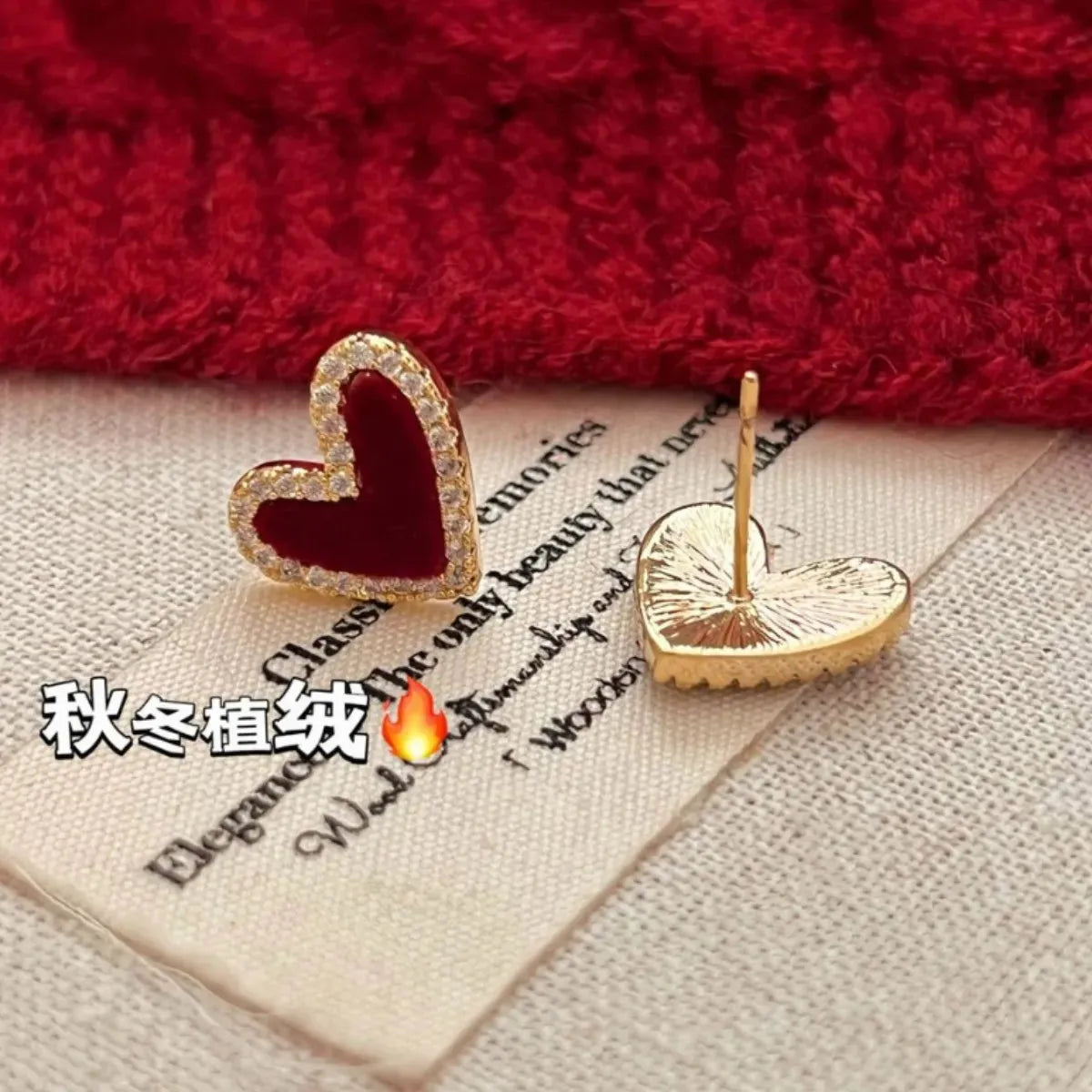 Autumn Heart Shaped Earrings