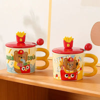 French Fries Bear Ceramic Mug (400 ml)