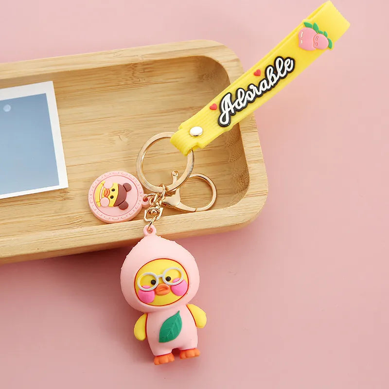 Adorable Fruit Duck 3D Keychain