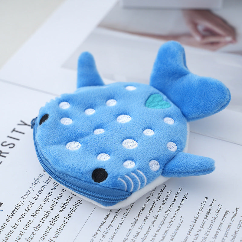 Porte-monnaie en peluche requin-baleine 