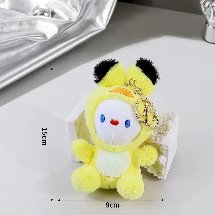 Colorful Bunny Buddies Plush Keychain