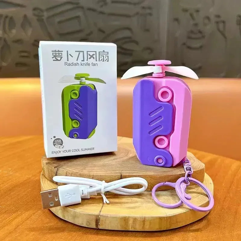 Pocket Breeze Folding Fan Keychain