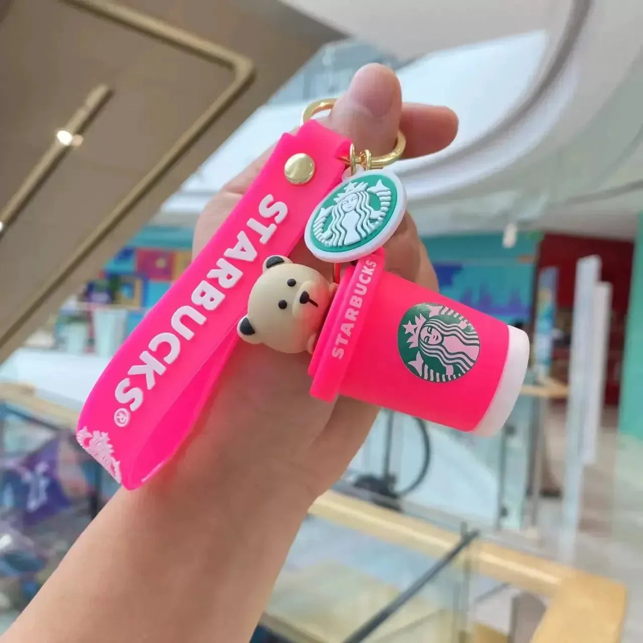 Bear-ista Brews Starbucks Cup Keychain
