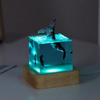Brave Diver & Diving Fish Resin Night Light
