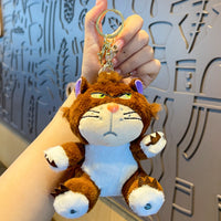 Cute Disney Angry Cat Plush Keychain