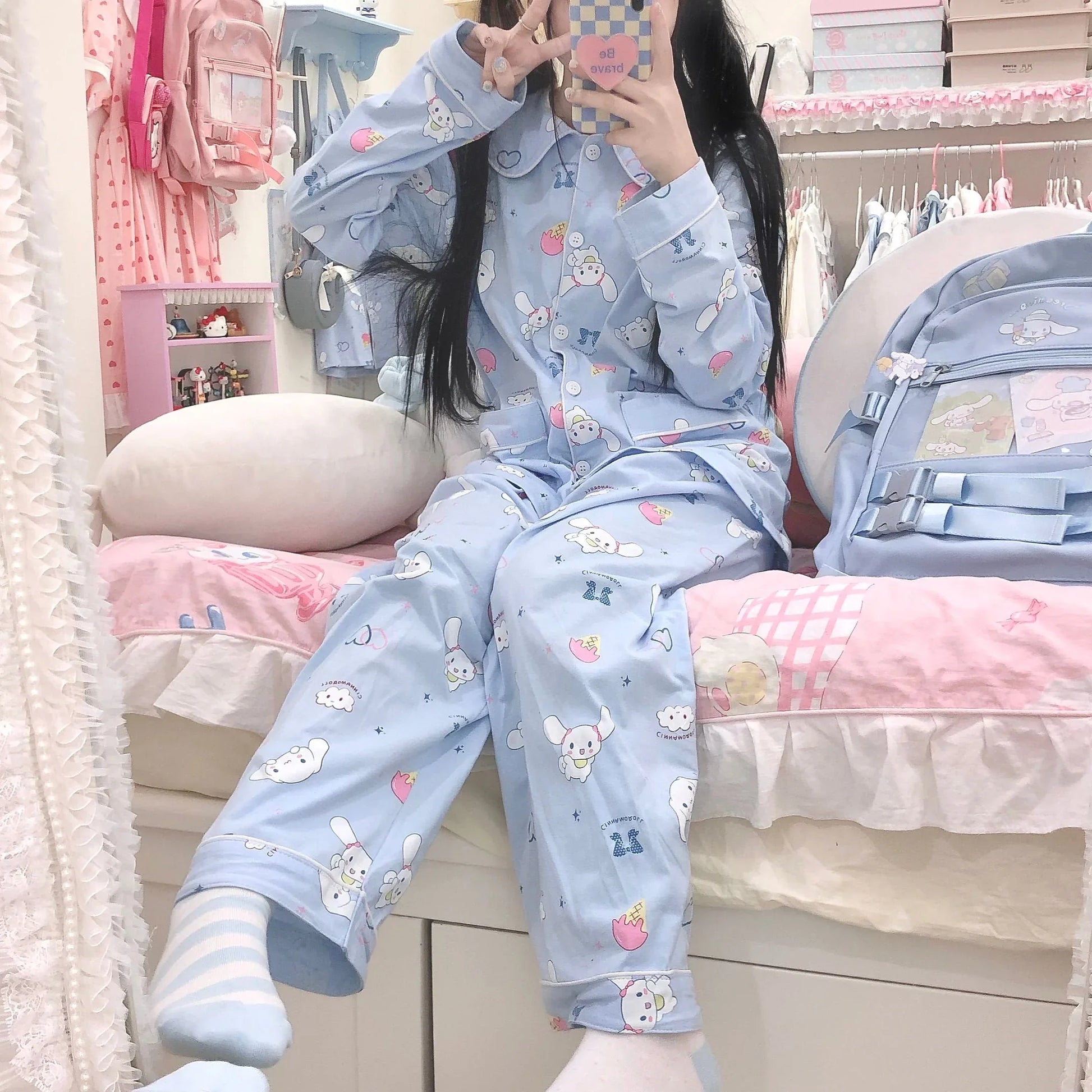 Cute Anime Pajamas Suits Set PN4338 - Bear Hugs