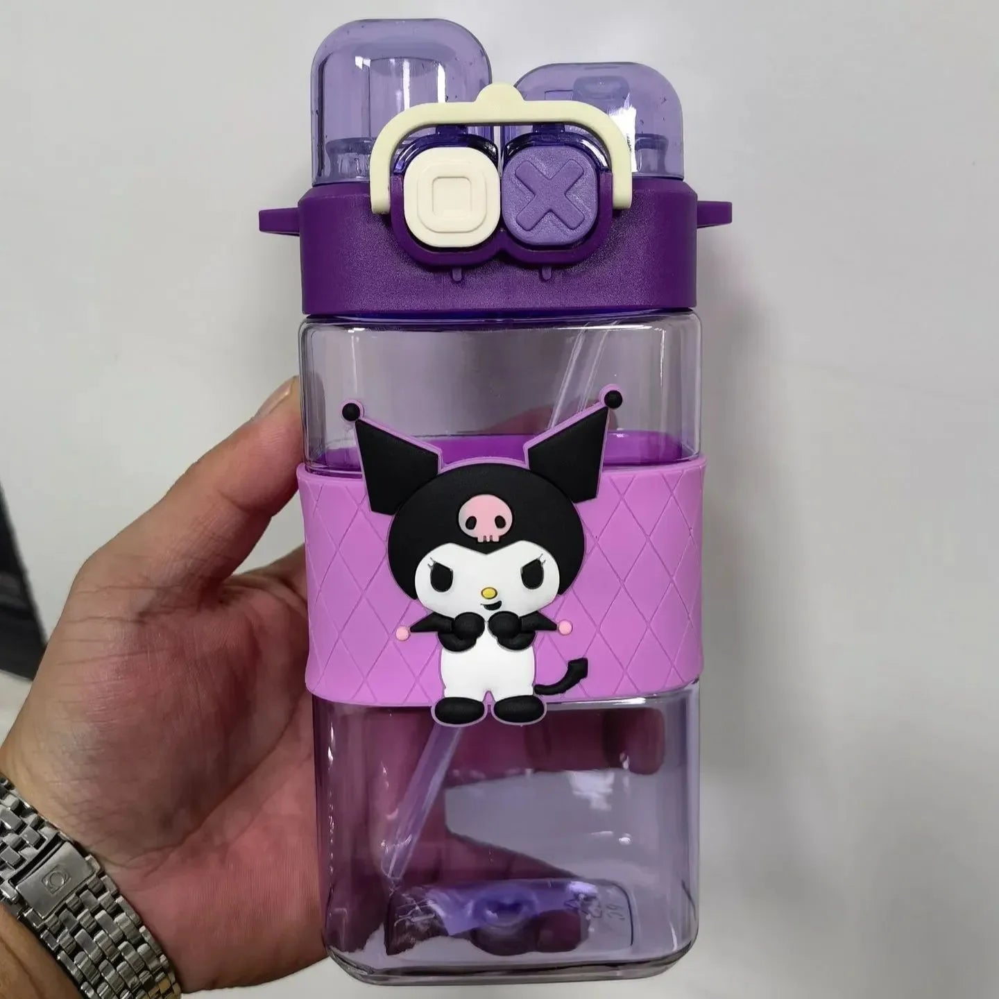 Double-Drink Straw Cup Water Bottle (570 ml)