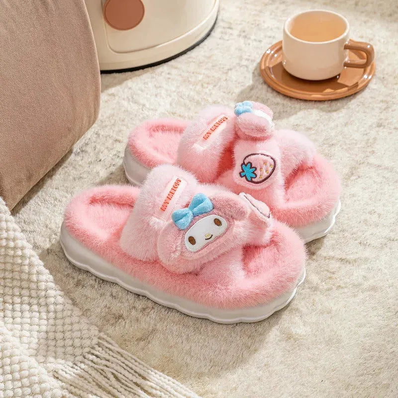 Sanrio Plush Fluffy Slippers Ladies home slippers - Bear Hugs