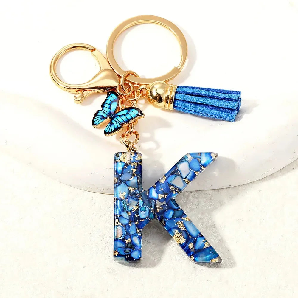 Sparkle & Shine Letter Charm Keychain