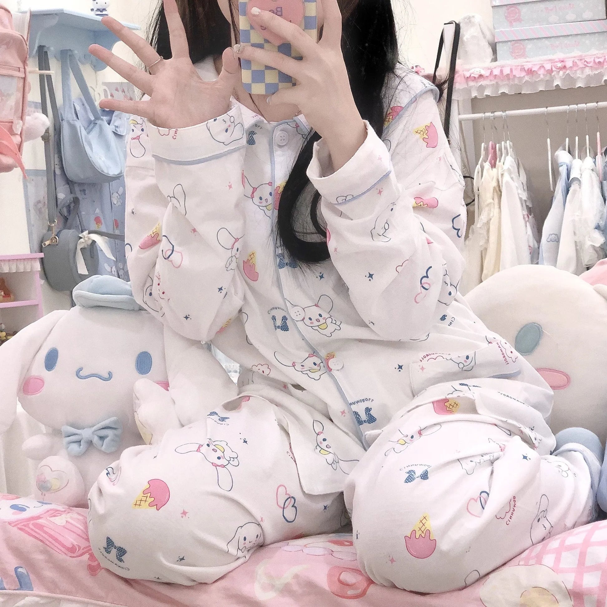 Cute Anime Pajamas Suits Set PN4338 - Bear Hugs