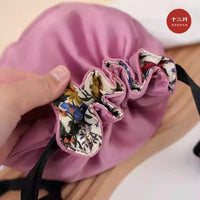 Floral Luxury Drawstring Makeup Pouch