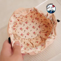 Floral Luxury Drawstring Makeup Pouch