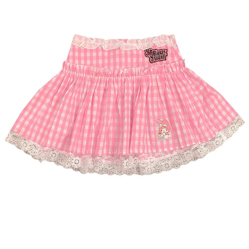 Fashion Anime Embroidered Pleated Skirt PN3832 - Bear Hugs