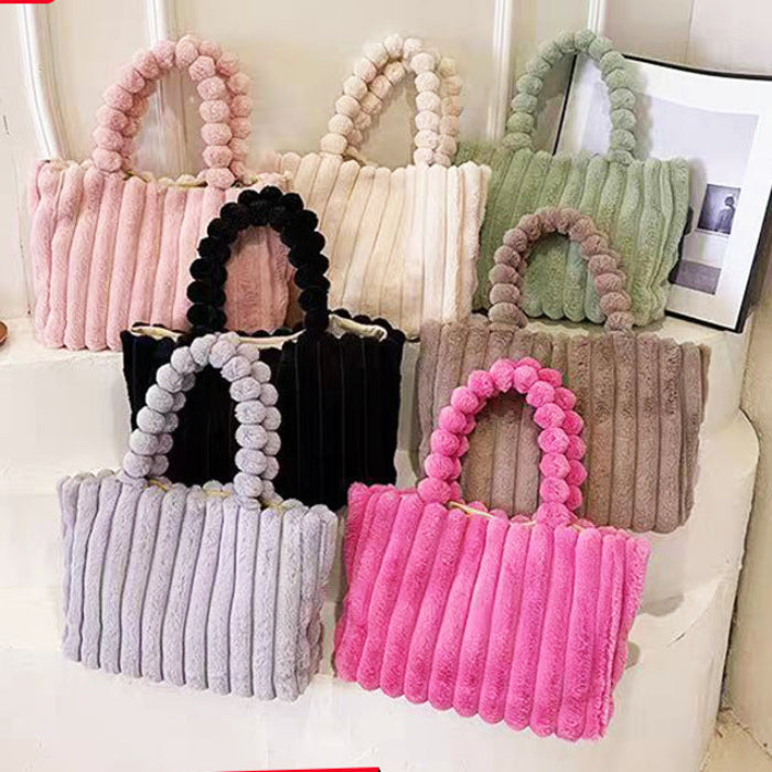 Velvet Ribbon Daily Plush Tote Bag