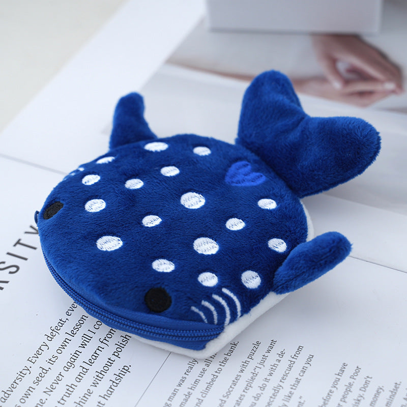 Porte-monnaie en peluche requin-baleine 