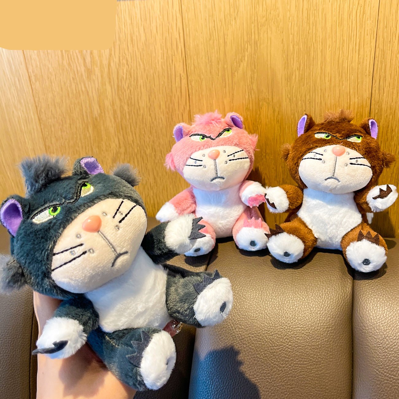 Cute Disney Angry Cat Plush Keychain