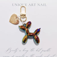 Balloon Heart Punk Dog Keychain