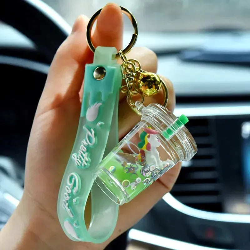 Unicorn Wish Jar Glitter Keychain