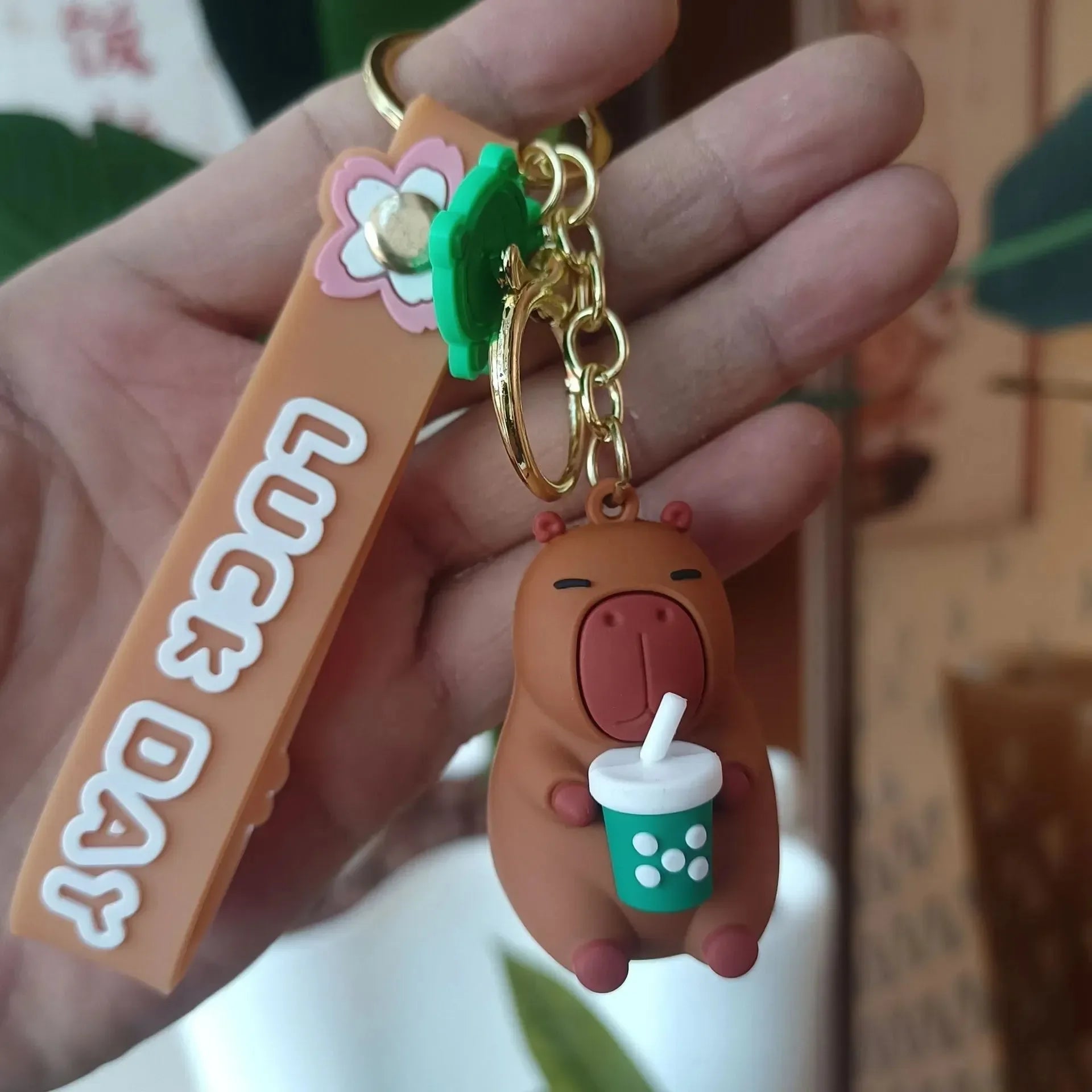 Lucky Loop Capybara 3D Keychain