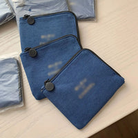 Luxe Blue Denim Coin & Card Purse