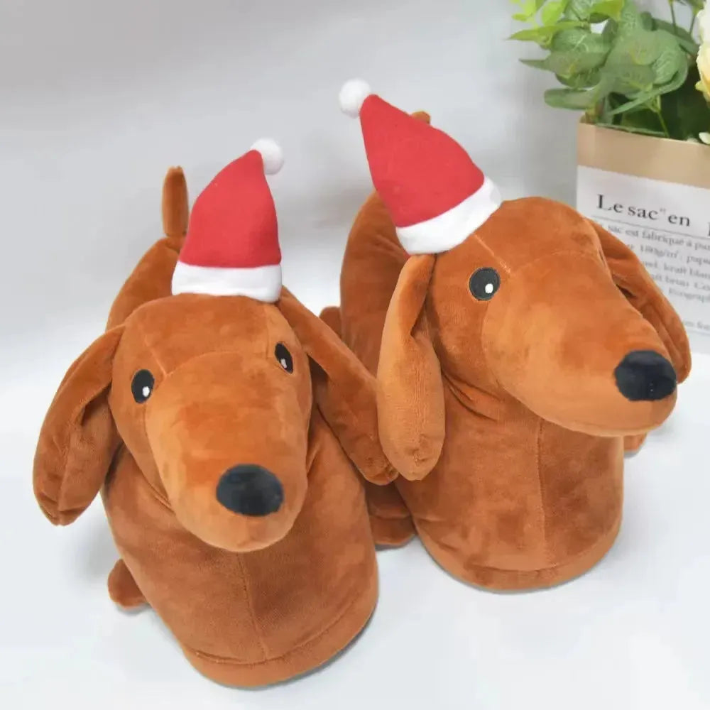 Dachsund Puppy Warm Indoor Slippers