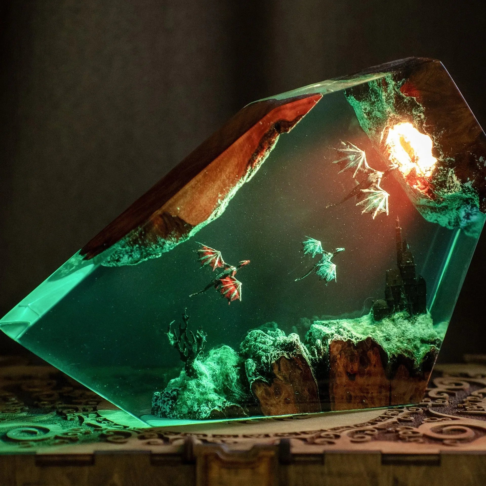 Dragons' Fury Resin Lamp