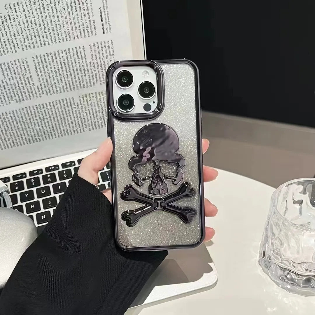 Glittery Skull Phone Case (For iPhones)