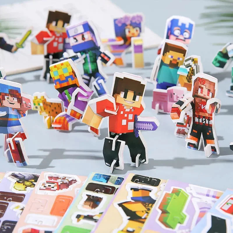 Minecraft Pixelated Cardboard Block Figurines (24 pcs/set)