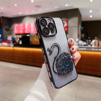 Glittery Swan Phone Case (For iPhones)