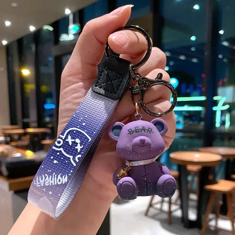 Gradient Starry Sky Bear Acrylic Keychain