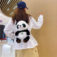 Cute Bell Panda Plush Backpack