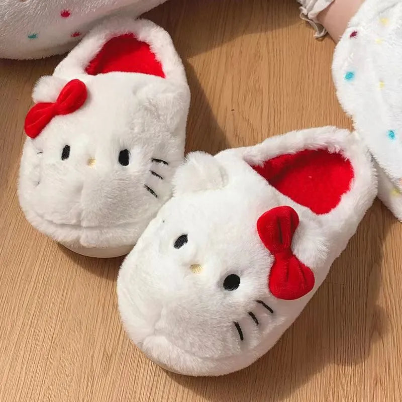 Hello Kitty Fur Plush Slippers